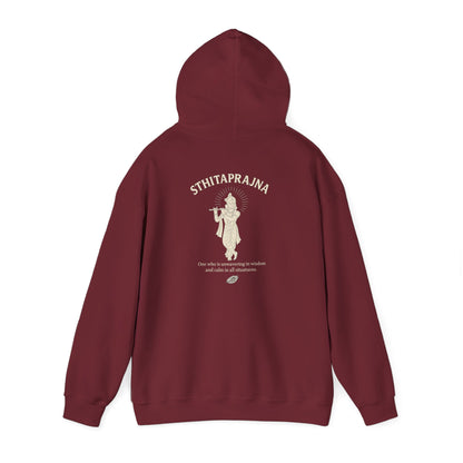“Calm Like Krishna” Sthitaprajna Silhouette Hoodie