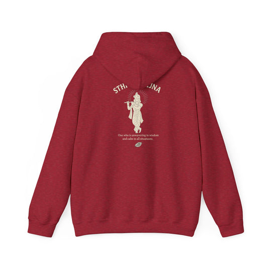 “Calm Like Krishna” Sthitaprajna Silhouette Hoodie