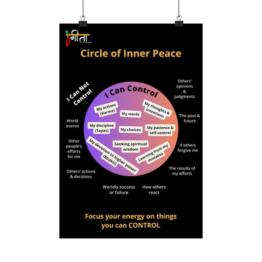 Gita poster on inner peace and control with minimalist typography