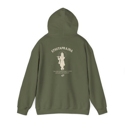 “Calm Like Krishna” Sthitaprajna Silhouette Hoodie