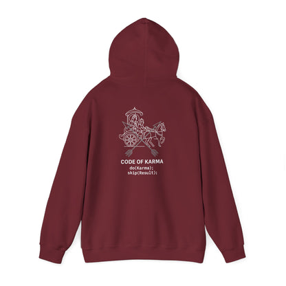 Drive the Karma, Not the Outcome” Krishna Chariot Hoodie