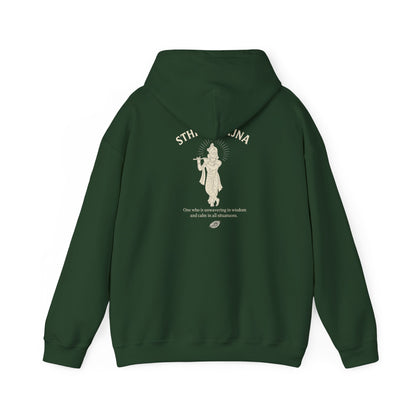 “Calm Like Krishna” Sthitaprajna Silhouette Hoodie
