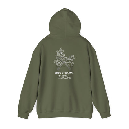 Drive the Karma, Not the Outcome” Krishna Chariot Hoodie