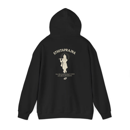 “Calm Like Krishna” Sthitaprajna Silhouette Hoodie