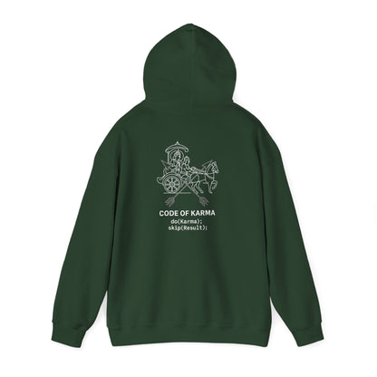 Drive the Karma, Not the Outcome” Krishna Chariot Hoodie
