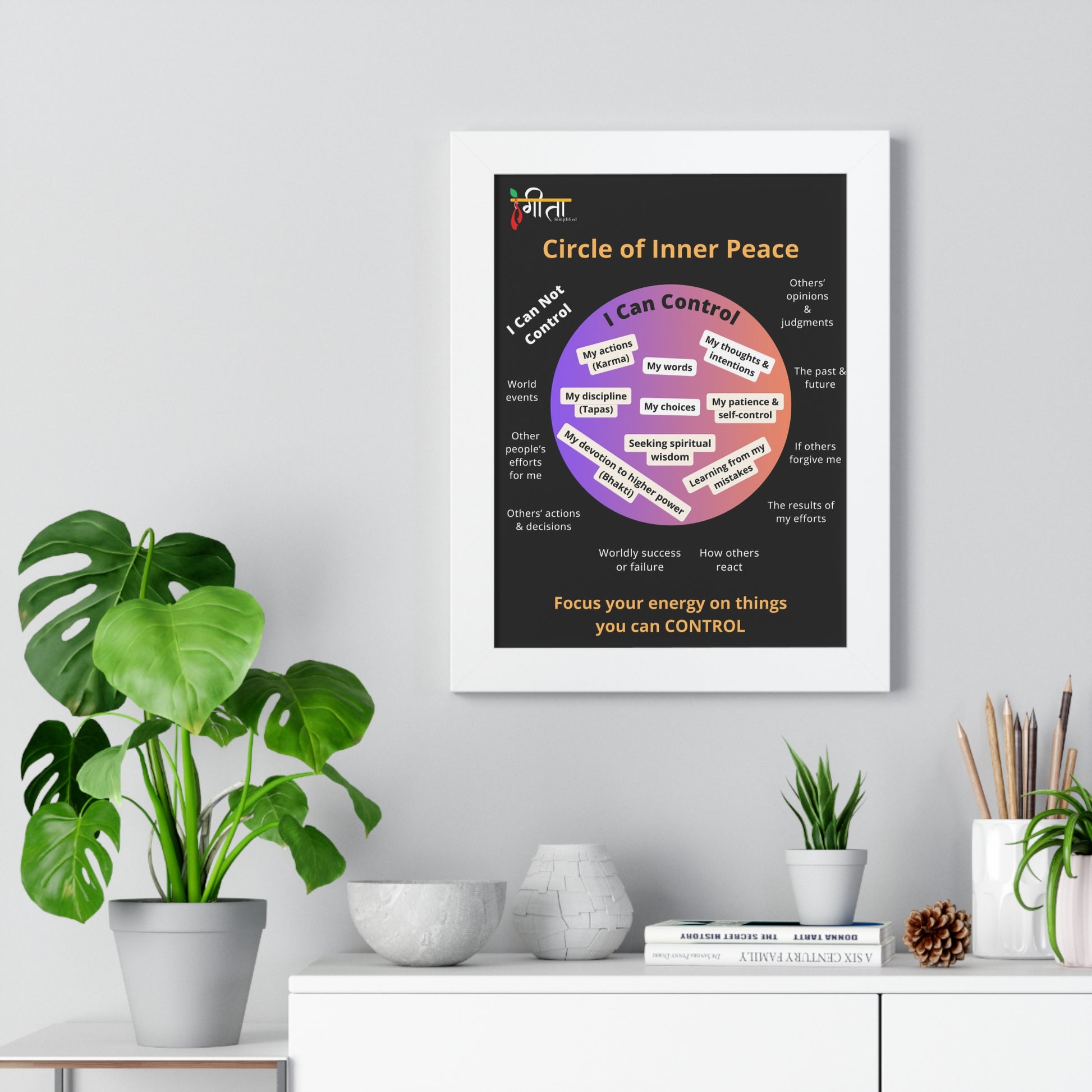 Archival quality framed Gita quotes for home