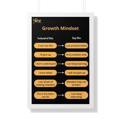 Empowering self-talk framed quote poster