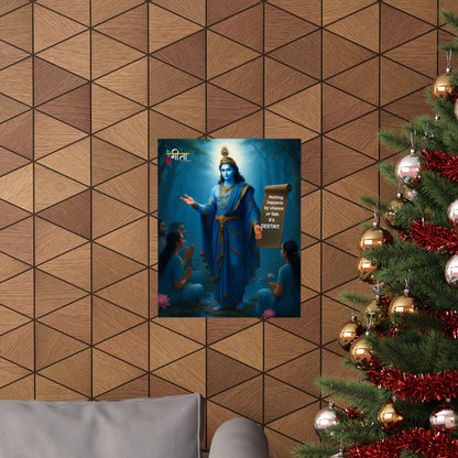 Indoor decor poster – Krishna’s destiny quote, 12x18” to 18x24” sizes available