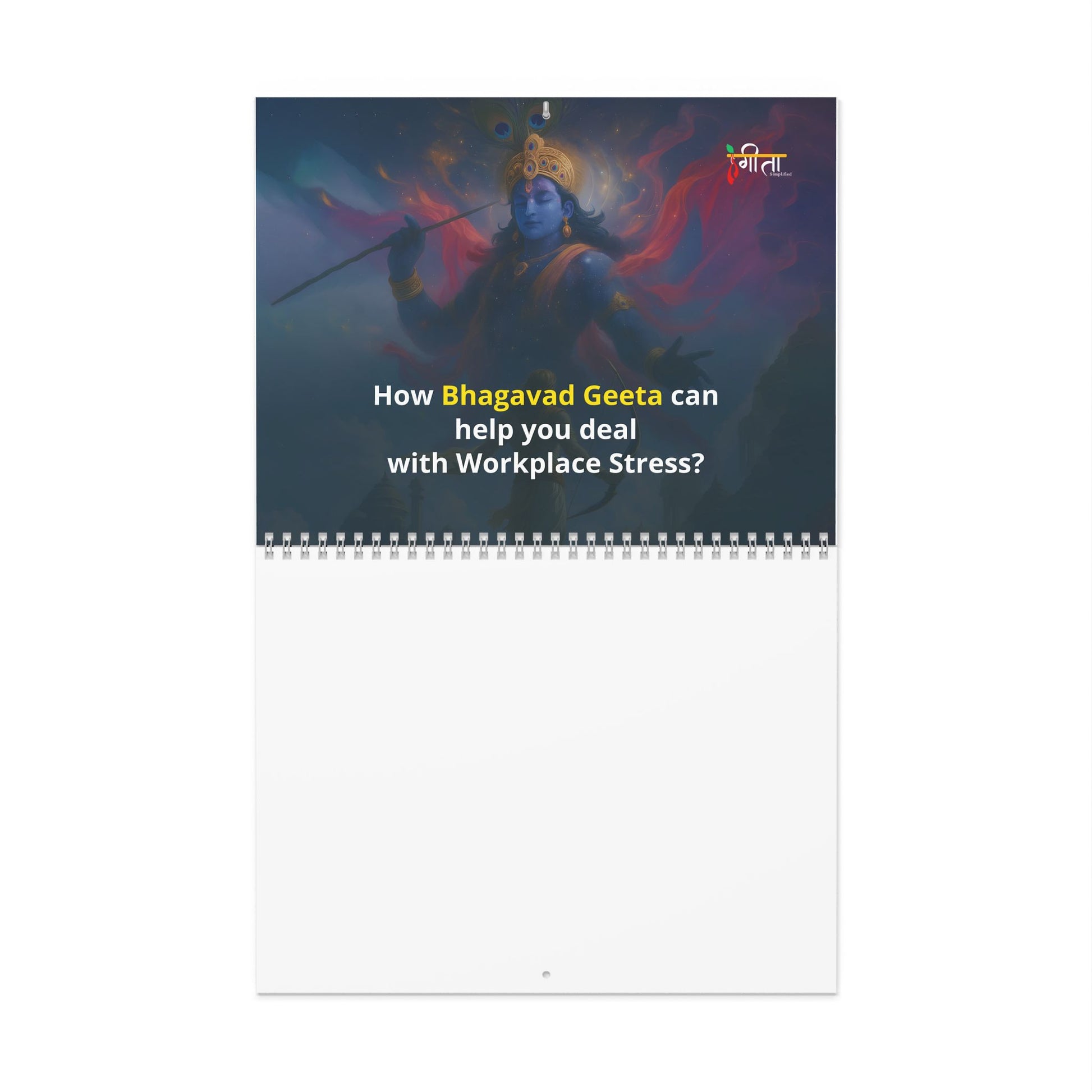 Krishna motivational quote desk display for office decor
