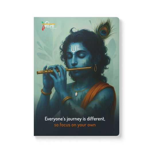 Krishna softcover journal with English and Hindi motivational quotes