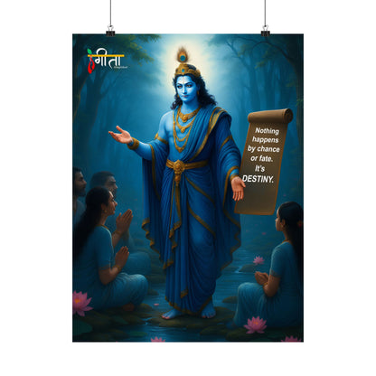 Matte-finish Krishna consciousness poster – Bhagavad Gita scene for serene decor