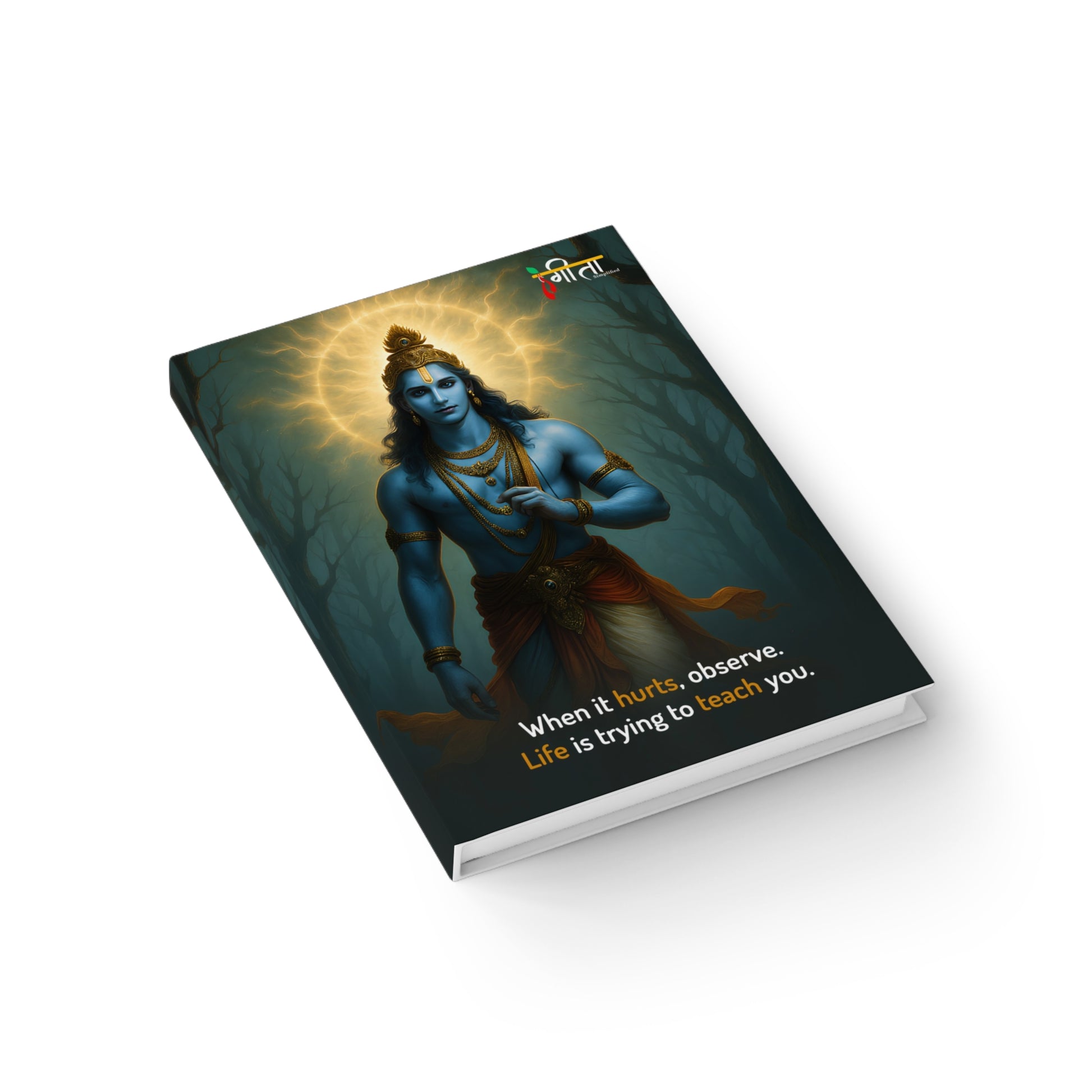 Matte finish blank journal featuring Lord Krishna design