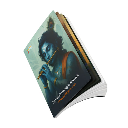 Soft journal with images of Shri Krishna and dual-language wisdom quotes